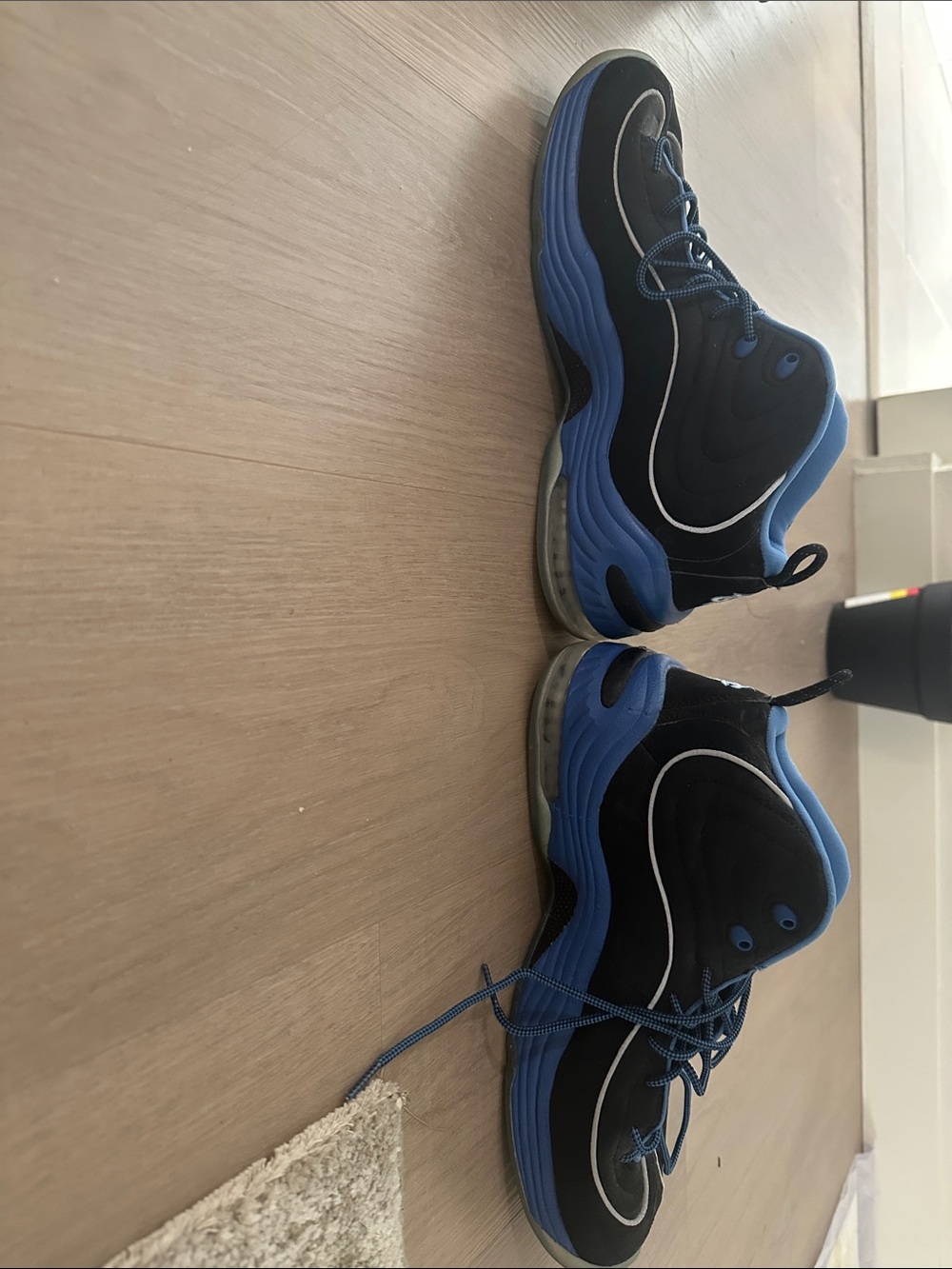 Nike Air Penny Blue and Black Athletic Basketball Shoes - Picture 4 of 4